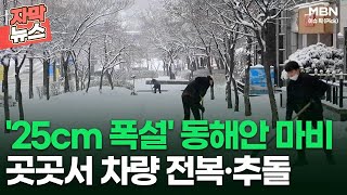 [자막뉴스] '25cm 폭설' 동해안 마비, 곳곳서 차량 전복·추돌 | 이슈픽