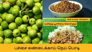 சாதத்திற்கேற்ற பச்சை சுண்டக்காய் நெய் பொடி| Sundakkai Podi rich in Vit \