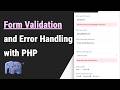 PHP Form Validation & Error Handling (Complete Tutorial)