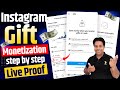 Instagram reels gifts monetization 🤑| how to enable send gift on instagram |Instagram gifts on reels