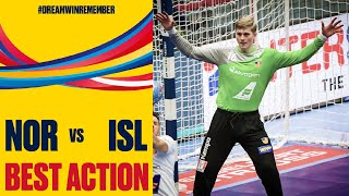 Icelandic youngster Hallgrimsson with a huge save against Norway | Day 13 | Men's EHF EURO 2020