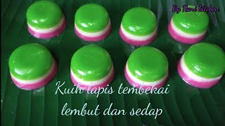 Kuih lapis lembut sukatan cawan