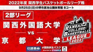 【関西学生バスケ】関西外国語大学 vs 京都大学