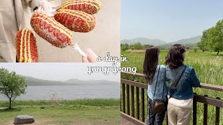 korea diaries🌸| a day in yangpyeong, famous hot dogs, pretty mountain views vlog