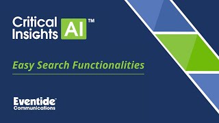 Easy Search Functionalities Critical Insights Ai