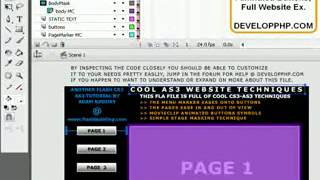 Flash CS3 ActionScript Simple Website Gallery With Easing - Tutorials For Beginners