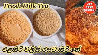 එළකිරි වලින් රසට කිරි තේ හදමු👌/Fresh Milk Tea/Elakiri tea/ how to make milk tea