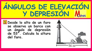 Ángulos de elevación y depresión | Calcula la altura del faro