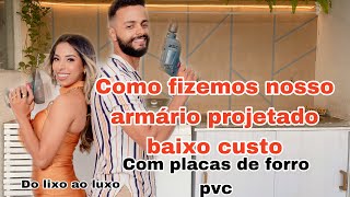 ARMARIO DE PIA COM PLACAS DE FÔRRO PVC - ARMÁRIO PROJETADO BAIXO CUSTO - FAÇA VC MESMO