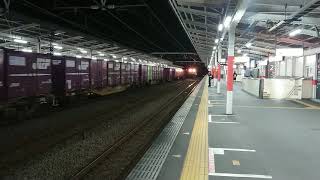 8月24日西国分寺駅 仙貨A129運用 8073レ EH500-27 \u0026 新鶴見A69運用 2898レ EF65-2096 国鉄色 赤プレート 単機回送