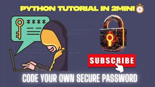 🔥 "Code a SECURE Password Generator in Python INSTANTLY! (2 MINUTES) 🔐"