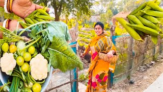 শীতের সবজি ভরা বাগান ||#villagelife #vegetables #vegetable garden #food #village #winter