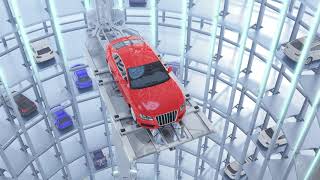 Automated car parking system. High quality 4K animation.