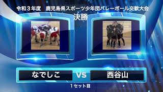 令和３年度鹿児島県スポーツ少年団バレーボール交歓大会　決勝　西谷山１セット目