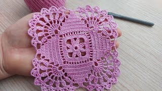 New Model🌸Gorgeous Square Floral Crochet Lace Pattern | Step-by-Step Tutorial for Beginners