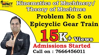 Problem No 5 on Epicyclic Gear Train | Gear Trains | Kinematics of Machinery/ Theory of Machines |