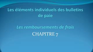 Chp P7 Les remboursements de frais