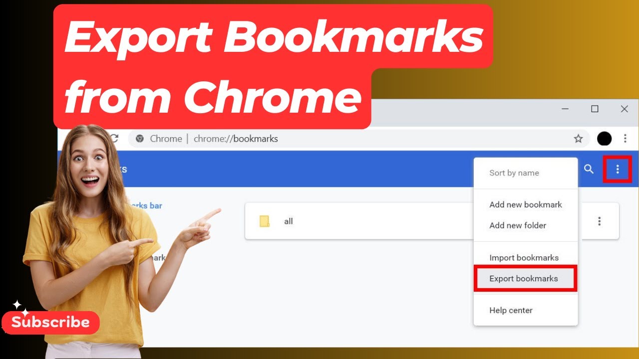 How To Export Bookmarks From Chrome - YouTube