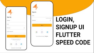 Login, Signup UI Screens | Flutter | Speed code | UI/UX