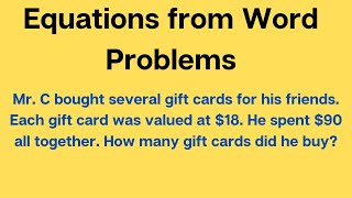 Writing Equations from Word Problems