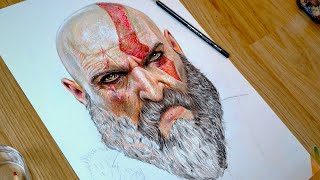 VINAY ART STUDIO is live drawing god of war kratos ✏️