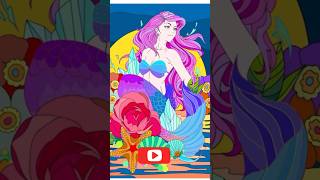 Little Mermaid Is The Princess of the Underwater Kingdom 🧜‍♀️#mermaid #coloring #art #kingdom