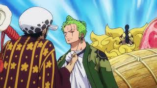 Law arguing with Zoro in Wano, thinking he's Luffy - One Piece (English Dub)