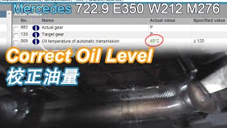 Correct the ATF Oil Level of 722.9 W212 E350 校正变速箱油位