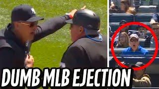 One Of The Dumbest MLB Ejections Ever | Aaron Boone Caught on Hot Mic after wrongful ejection