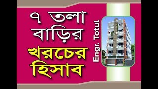 ৭ তলা বাড়ীর নির্মাণ খরচ । 7 storied Building cost