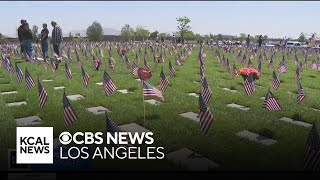 Families fill Riverside National Cemetery for Memorial Day tributes to fallen military