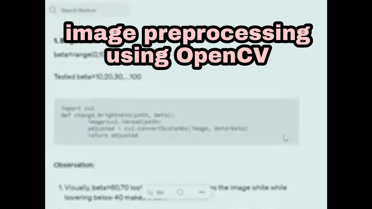 Image Preprocessing Using Python And OpenCV - YouTube