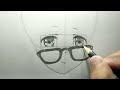 how to draw an anime girl with glasses mirai kuriyama 【タイムラプス】栗山未来の描き方