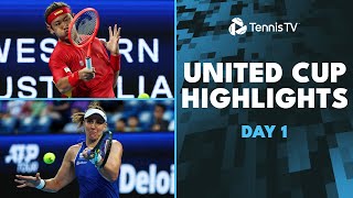 Rybakina vs Bouzas Maneiro, Zhang vs Mouteiro \u0026 More! 💪 | United Cup 2025 Highlights Day 1