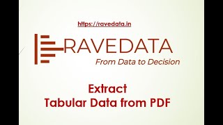 Case Study- Extract Tabular Data From Pdf | Data Science | Python | RaveData