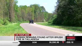 Human remains found after brush fire in Talladega