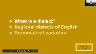 ENGL 1120  - Regional Dialects