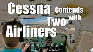 Cessna Contends w/Two Airliners