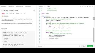 Merge K Sorted List - Leetcode 23 - Heap - Python