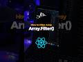 JavaScript Tutorial Array Filtering 🔥 - array.filter() - #javascript #reactjs #shorts