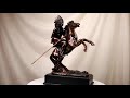 ebros indian tribal hero warrior chief on a rearing horse statue with trophy base