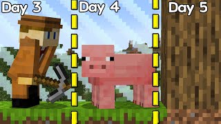 Minecraft 100 Days, but the World Slowly Expands