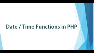 Date Time Function in PHP (Hindi / Urdu)