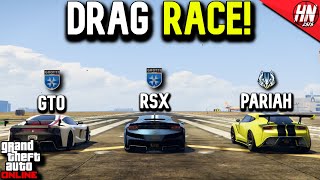 Grotti Itali GTO v Grotti Itali RSX v Ocelot Pariah DRAG RACE! | GTA Online