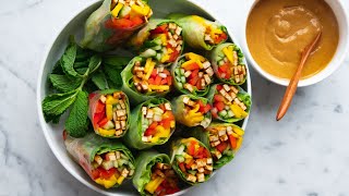 High-Protein Vegan Tofu Mango Summer Rolls