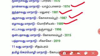 உலகத் தமிழ்மாநாடுகள் // தமிழக வளர்ச்சி நிர்வாகம் // TNPSC GROUP 2 (2A)