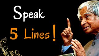 Speak 5 Lines || Dr APJ Abdul Kalam Sir Quotes || Whatsapp Status || Spread Positivity