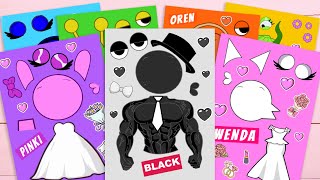 [TOYASMR] SPRUNKI Sinner Edition but BRIDE GROOM Sticker Book Oren Pinki Wenda #incredibox #sprunki