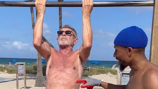Over 70 Years Old And Fit | Pull Ups On FORT LAUDERDALE BEACH 🏖 | RipRight #Shorts