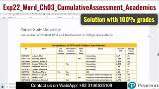 Exp22_Word_Ch03_CumulativeAssessment_Academics | exp22 word ch03 cum academics  #exp22wordch03#exp22